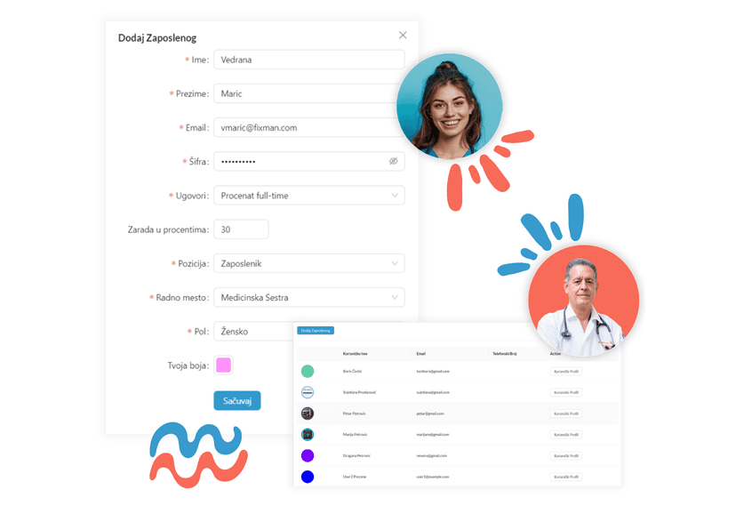 Dodavanje zaposlenika u sistem